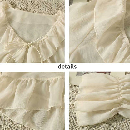 Camisa Feminina Babados Amarração Flaire