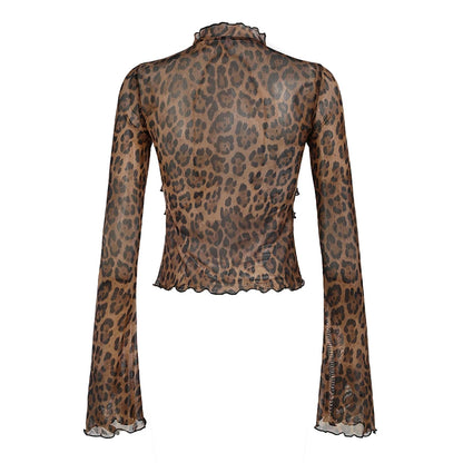 Blusa Flaire Oncinha Amarração Frontal Vintage Boho