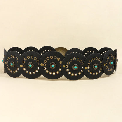 New vintage Western Boho chic belt female rivet waist cover with dress skirt y2k belt wide one dress
