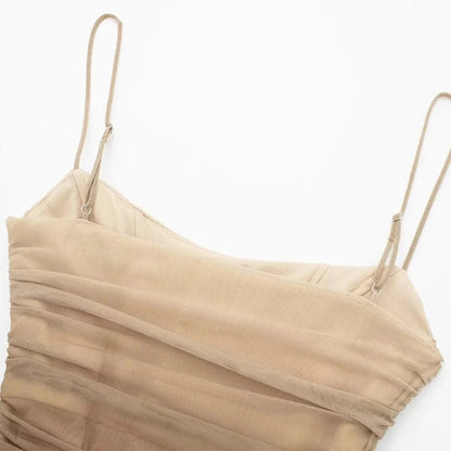 Vestido Curto Sexy Tule Degradê Alcinha Boho Chic