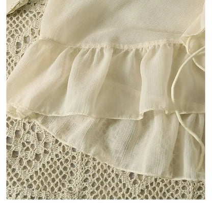 Camisa Feminina Babados Amarração Flaire