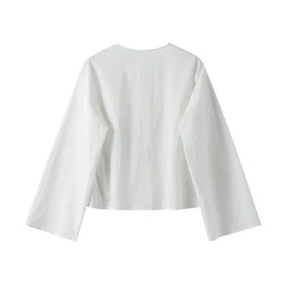 Camisa Feminina Viscolinho Amarração Frontal Isla
