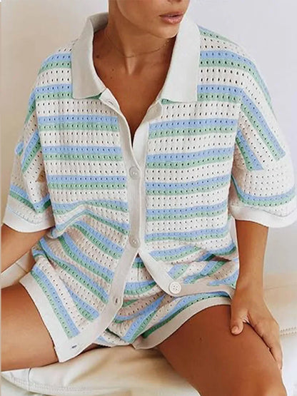 Conjunto Camisa de Botão Short Feminino Beatrice