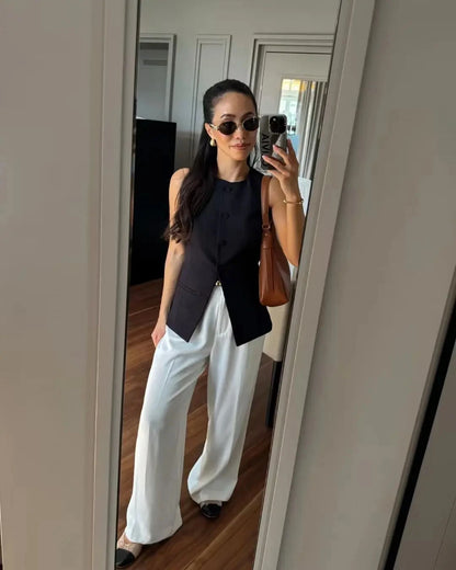 Colete Blusa Botões Alfaiataria Anne