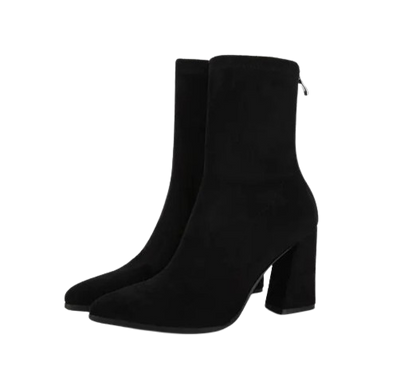 Bota Chunky Camurça Preta Ankle Boot