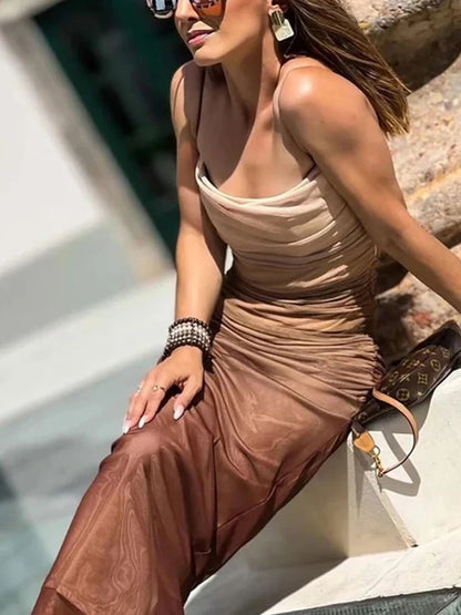 Vestido Curto Sexy Tule Degradê Alcinha Boho Chic