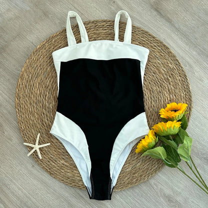 Maiô Frente Única Preto e Branco Cloe